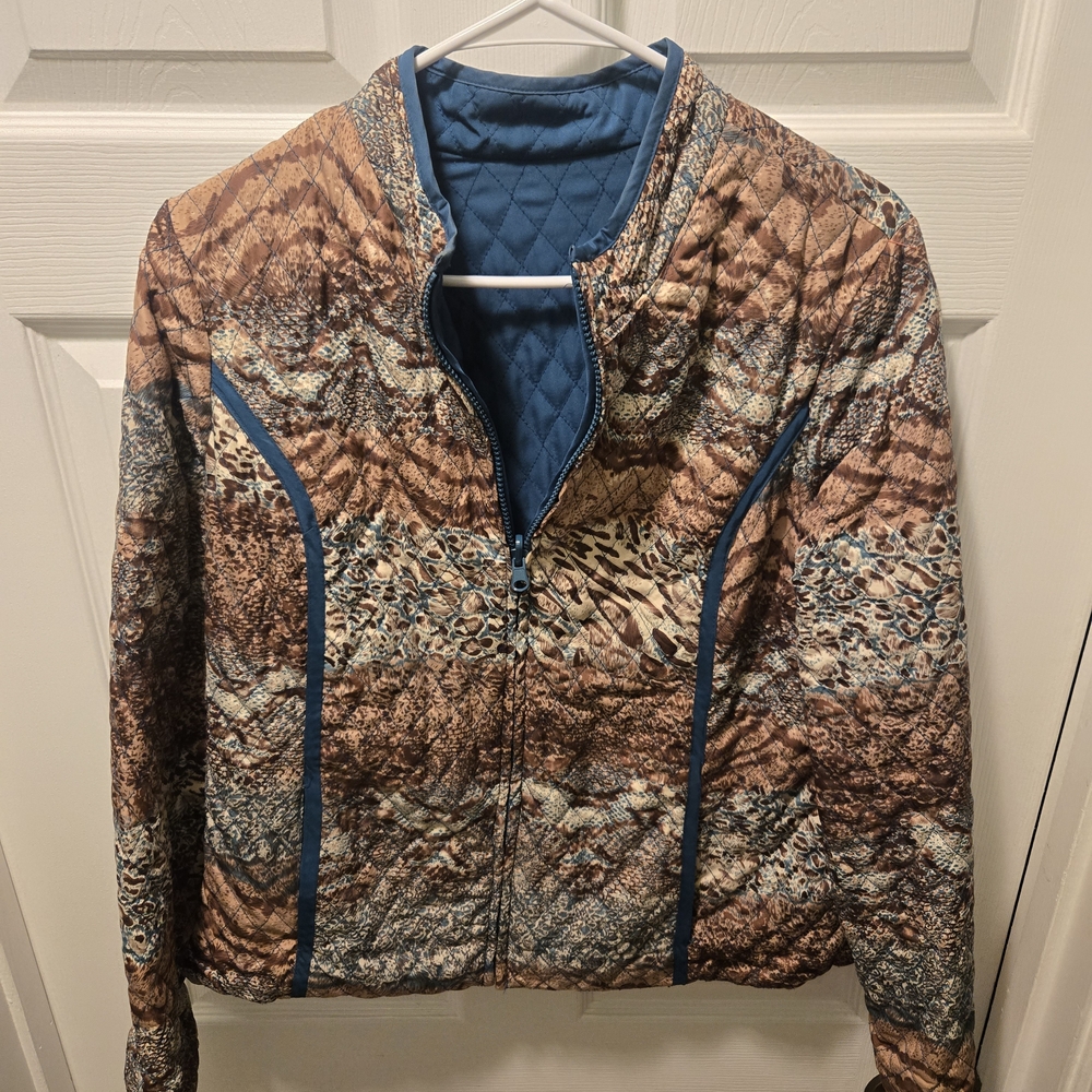 Stylish Brown and Blue Women's Jacket